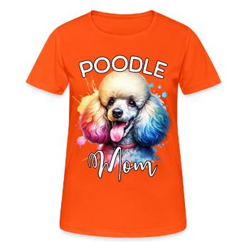 Maman caniche - T-shirt respirant Femme - orange néon - Devant - AI Model Female 172 dark (172cm)