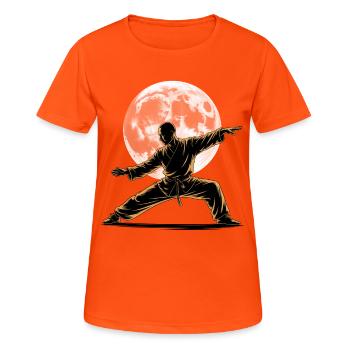 Tai Chi Zen Meditation – Chi Qigong Training - Women's Breathable T-Shirt - neon orange - Front - AI Model Female 172 dark (172cm)