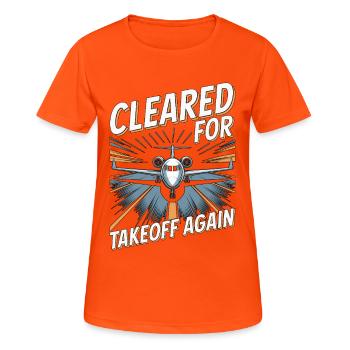 Pilote privé autorisé au décollage Aviation privée - T-shirt respirant Femme - orange néon - Devant - AI Model Female 172 dark (172cm)