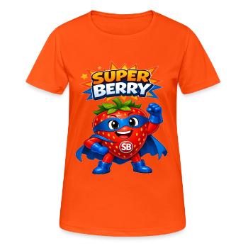 Baie du Super Héros Baie - T-shirt respirant Femme - orange néon - Devant - AI Model Female 172 dark (172cm)