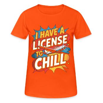 Pilote privé J’ai une licence Passionné d’aviation - T-shirt respirant Femme - orange néon - Devant - AI Model Female 172 dark (172cm)