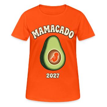 Mamacado 2027 Avocado Baby Mama - Frauen T-Shirt atmungsaktiv - Neonorange - Vorne - AI Model Female 172 dark (172cm)