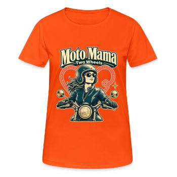 Moto Mama Deux Roues - T-shirt respirant Femme - orange néon - Devant - AI Model Female 172 dark (172cm)