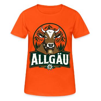 Vache d’Allgäu Vintage Edelweiss Bavière - T-shirt respirant Femme - orange néon - Devant - AI Model Female 172 dark (172cm)