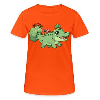 Crocoli brocoli mignon, crocoli - T-shirt respirant Femme - orange néon - Devant - AI Model Female 172 dark (172cm)
