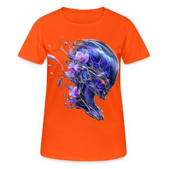 Spectre chromé et orchidées - T-shirt respirant Femme - orange néon - Devant - AI Model Female 172 dark (172cm)