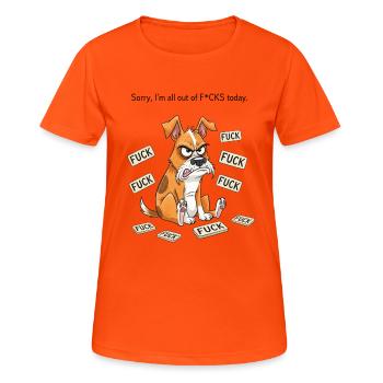 Tous les produits dérivés drôles de chiens en colère - T-shirt respirant Femme - orange néon - Devant - AI Model Female 172 dark (172cm)