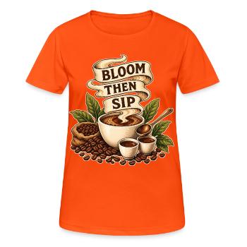 ÉCLORE PUIS SIROTER - T-shirt respirant Femme - orange néon - Devant - AI Model Female 172 dark (172cm)