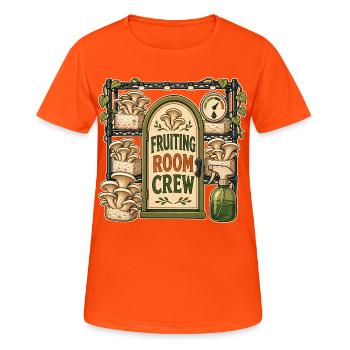 FRUITING ROOM CREW - Frauen T-Shirt atmungsaktiv - Neonorange - Vorne - AI Model Female 172 dark (172cm)