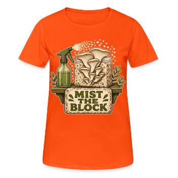 MIST THE BLOCK - Frauen T-Shirt atmungsaktiv - Neonorange - Vorne - AI Model Female 172 dark (172cm)
