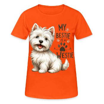 Westie Bestie Design du mignon West Highland Terrier - T-shirt respirant Femme - orange néon - Devant - AI Model Female 172 dark (172cm)