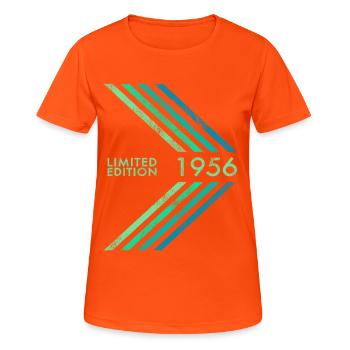 1956 Limited Edition Geburtstag Herren Damen Sport - Frauen T-Shirt atmungsaktiv - Neonorange - Vorne - AI Model Female 172 dark (172cm)