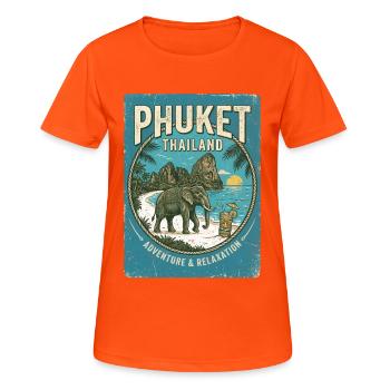 Phuket Thaïlande - T-shirt respirant Femme - orange néon - Devant - AI Model Female 172 dark (172cm)