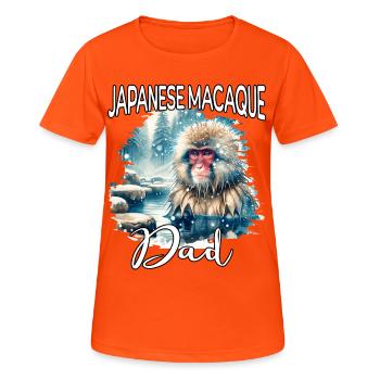 Papa macac japonais - T-shirt respirant Femme - orange néon - Devant - AI Model Female 172 dark (172cm)