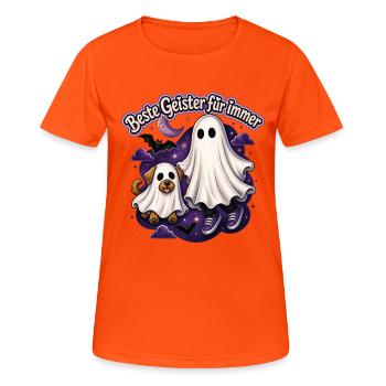 Geister-Bande - Frauen T-Shirt atmungsaktiv - Neonorange - Vorne - AI Model Female 172 dark (172cm)
