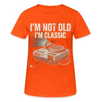 Ich bin nicht alt, ich bin klassisch - Frauen T-Shirt atmungsaktiv - Neonorange - Vorne - AI Model Female 172 dark (172cm)