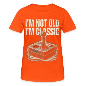 Nicht alt, einfach klassische Arcade - Frauen T-Shirt atmungsaktiv - Neonorange - Vorne - AI Model Female 172 dark (172cm)