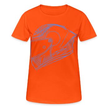 Helm - Frauen T-Shirt atmungsaktiv - Neonorange - Vorne - AI Model Female 172 dark (172cm)