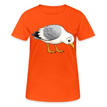 Ville MÖKKI LIFE - Frauen T-Shirt atmungsaktiv - Neonorange - Vorne - AI Model Female 172 dark (172cm)