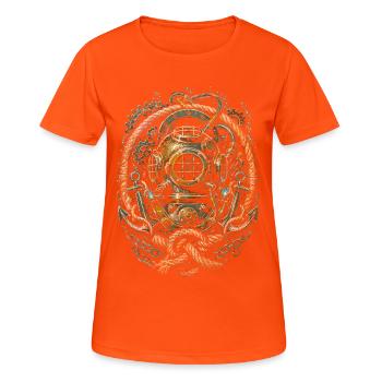 Berufstaucher Industrietaucher - Frauen T-Shirt atmungsaktiv - Neonorange - Vorne - AI Model Female 172 dark (172cm)
