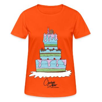 TIERSHIRT-Vorlage-clara_torte - Frauen T-Shirt atmungsaktiv - Neonorange - Vorne - AI Model Female 172 dark (172cm)