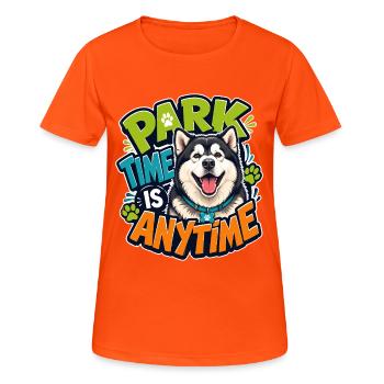 Alaskan Malamute - Frauen T-Shirt atmungsaktiv - Neonorange - Vorne - AI Model Female 172 dark (172cm)