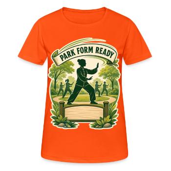 PARK FORM READY - Women's Breathable T-Shirt - neon orange - Front - AI Model Female 172 dark (172cm)