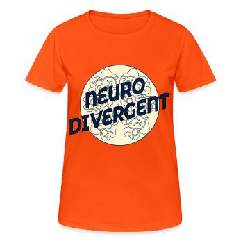 NEURODIVERGENT NEURODIVERSITY - Women's Breathable T-Shirt - neon orange - Front - AI Model Female 172 dark (172cm)