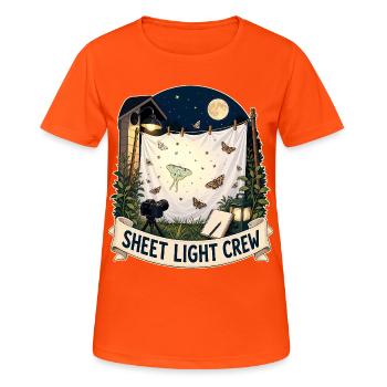 ÉQUIPE DE LA FOIRE EN D’ÉCOUTE - T-shirt respirant Femme - orange néon - Devant - AI Model Female 172 dark (172cm)