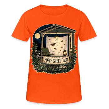 PORCH SHEET CALM - Frauen T-Shirt atmungsaktiv - Neonorange - Vorne - AI Model Female 172 dark (172cm)