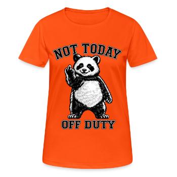 Panda Heut’ Nicht Im Dienst - Frauen T-Shirt atmungsaktiv - Neonorange - Vorne - AI Model Female 172 dark (172cm)