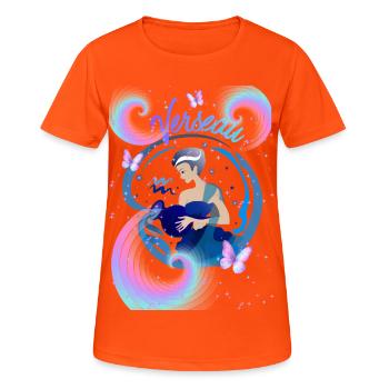 Aquarius Woman – Astrology Gift - Women's Breathable T-Shirt - neon orange - Front - AI Model Female 172 dark (172cm)