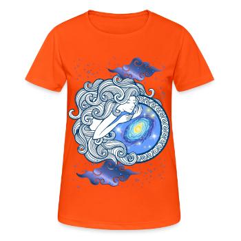 Jungfrau – Astrologiegeschenk - Frauen T-Shirt atmungsaktiv - Neonorange - Vorne - AI Model Female 172 dark (172cm)