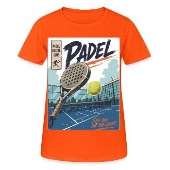 Padel Players & Court - Women's Breathable T-Shirt - neon orange - Front - AI Model Female 172 dark (172cm)
