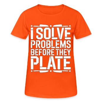 Restaurant Chef I Solve Problems Executive Chef - Women's Breathable T-Shirt - neon orange - Front - AI Model Female 172 dark (172cm)