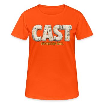CAST – Cast Supporting Role - Women's Breathable T-Shirt - neon orange - Front - AI Model Female 172 dark (172cm)