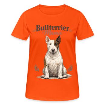 Bull Terrier Mom – Gift for Proud Dog Moms - Women's Breathable T-Shirt - neon orange - Front - AI Model Female 172 dark (172cm)