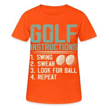 Golf Instructions – Swing, Swearing, Search - Women's Breathable T-Shirt - neon orange - Front - AI Model Female 172 dark (172cm)