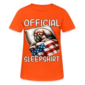 Chemise de nuit pékinoise américaine - T-shirt respirant Femme - orange néon - Devant - AI Model Female 172 dark (172cm)
