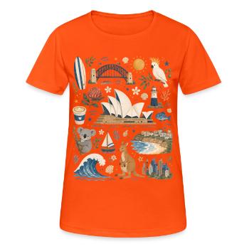 Sydney | Harbour, Surfing & Australia - Women's Breathable T-Shirt - neon orange - Front - AI Model Female 172 dark (172cm)