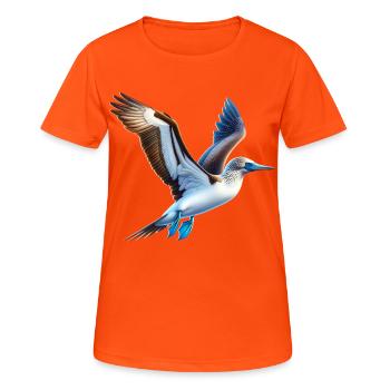Cadeau des seins aux pieds bleus - T-shirt respirant Femme - orange néon - Devant - AI Model Female 172 dark (172cm)