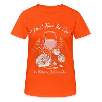 Taquinerie florale dans un verre de vin - T-shirt respirant Femme - orange néon - Devant - AI Model Female 172 dark (172cm)