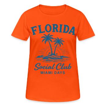Journées du Florida Social Club à Miami - T-shirt respirant Femme - orange néon - Devant - AI Model Female 172 dark (172cm)