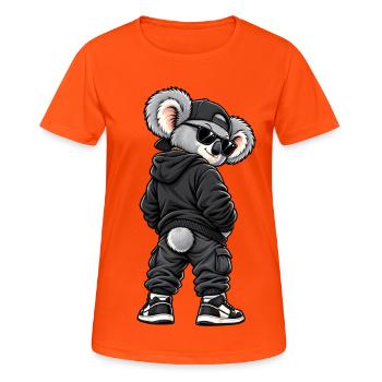 Koala gangster cool en style streetwear - T-shirt respirant Femme - orange néon - Devant - AI Model Female 172 dark (172cm)