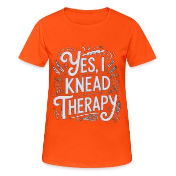 Pastry Chef Yes I Knead Therapy Executive Chef - T-shirt respirant Femme - orange néon - Devant - AI Model Female 172 dark (172cm)