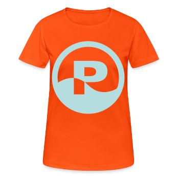 Pool - Frauen T-Shirt atmungsaktiv - Neonorange - Vorne - AI Model Female 172 dark (172cm)