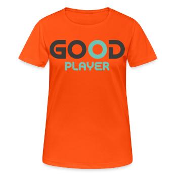 Gute Spieler, die Sportliebhaber - Frauen T-Shirt atmungsaktiv - Neonorange - Vorne - AI Model Female 172 dark (172cm)