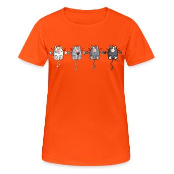 Mignon Chats - T-shirt respirant Femme - orange néon - Devant - AI Model Female 172 dark (172cm)