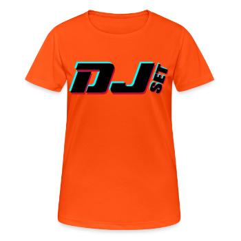 Dj - Frauen T-Shirt atmungsaktiv - Neonorange - Vorne - AI Model Female 172 dark (172cm)