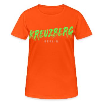 Kreuzberg Stadtteil in Berlin Deutschland Souvenir - Frauen T-Shirt atmungsaktiv - Neonorange - Vorne - AI Model Female 172 dark (172cm)